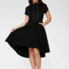 Black Battalion Hi-Lo Swing Dress