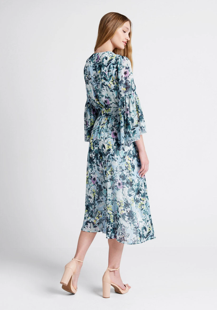 No Brand Flurry Of Florals Midi Dress 2 No Brand Flurry Of Florals Midi Dress - Image 2