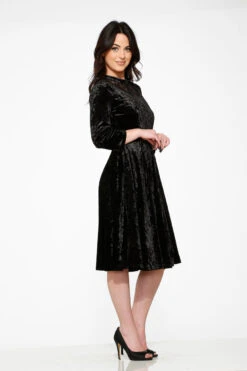 Black Diamond Velvet Swing Dress 10 Black Diamond Velvet Swing Dress -Sway & Shine Fashion Sales Store 20110 Black Diamond Velvet Dress 12