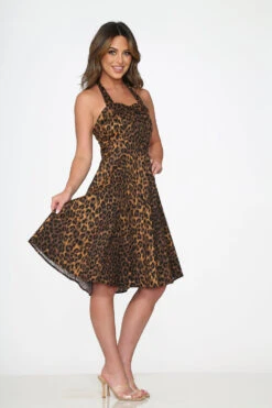 Leopard Halter Swing Dress 9 Leopard Halter Swing Dress -Sway & Shine Fashion Sales Store 20140 Leopard Hatler Dress 10