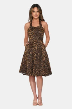 Leopard Halter Swing Dress 11 Leopard Halter Swing Dress -Sway & Shine Fashion Sales Store 20140 Leopard Hatler Dress 4