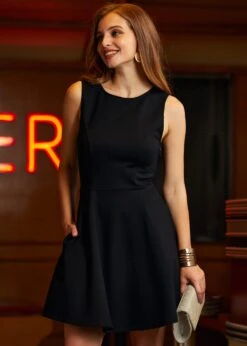 Black Bow Affair Fit And Flare Dress