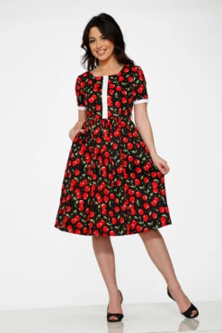 Black & Red Cherry Dress -Sway & Shine Fashion Sales Store 20250 Black Red Cherry Dress 4