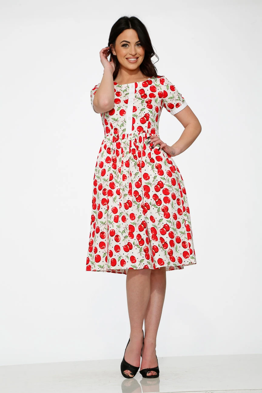 White & Red Cherry Dress 1 White & Red Cherry Dress
