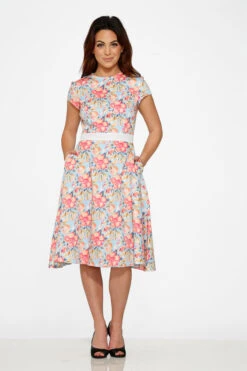Sweet Hibiscus Swing Dress -Sway & Shine Fashion Sales Store 20260 Pink Floral Dress 8