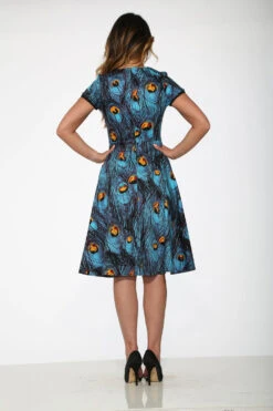 Blue Peacock Swing Dress -Sway & Shine Fashion Sales Store 20360 Blue Peacock Dress 15
