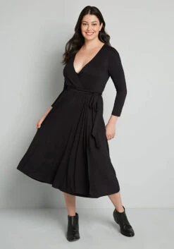This Is My Moment Wrap Dress -Sway & Shine Fashion Sales Store 203810 BLK 3