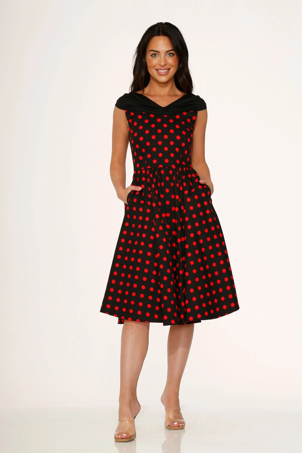 Black & Red Polka Dot Swing Dress 4 Black & Red Polka Dot Swing Dress - Image 4