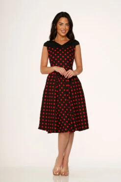 Black & Red Polka Dot Swing Dress 13 Black & Red Polka Dot Swing Dress -Sway & Shine Fashion Sales Store 20432 Black Red Polka Dot Dress 4