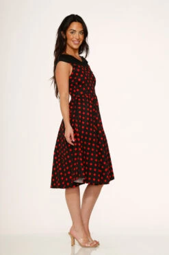 Black & Red Polka Dot Swing Dress 11 Black & Red Polka Dot Swing Dress -Sway & Shine Fashion Sales Store 20432 Black Red Polka Dot Dress 6