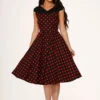 Black & Red Polka Dot Swing Dress
