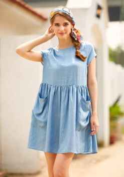 Bold Notion Long Dress -Sway & Shine Fashion Sales Store 205139 chambray blu 6 57accb52 bca9 4001 bd8e 3003533d9a52