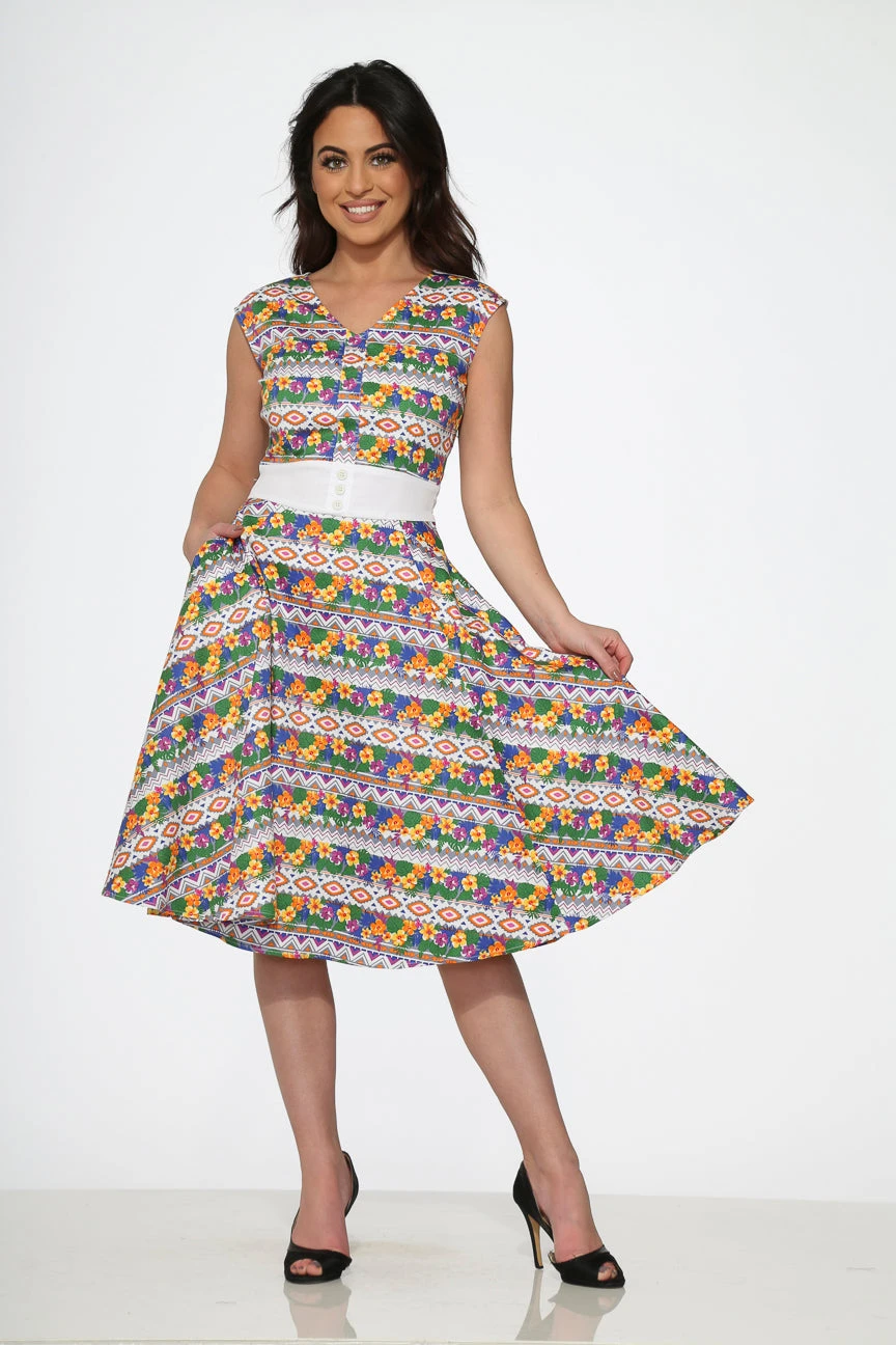 Purple Floral Swing Dress 1 Purple Floral Swing Dress