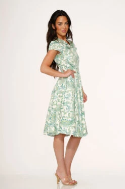 Green Paisley Swing Dress 11 Green Paisley Swing Dress -Sway & Shine Fashion Sales Store 20550 White Green Swing Dress 7