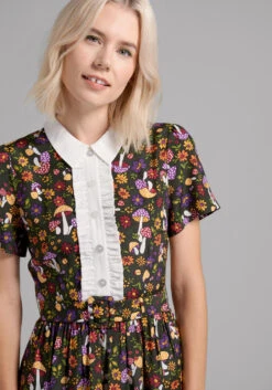 Yes, Darling Fit And Flare Dress -Sway & Shine Fashion Sales Store 205680 70 s shroomz green 3