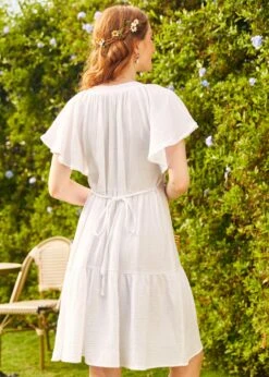 No Brand Sun-Soaked Cotton Dress 9 No Brand Sun-Soaked Cotton Dress -Sway & Shine Fashion Sales Store 206365 WHI 3