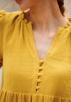 Sunshine Serenade Babydoll Dress -Sway & Shine Fashion Sales Store 206411 gold nugget 7Large