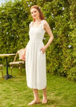 Cloud Drifting Midi Dress -Sway & Shine Fashion Sales Store 206701 WHI 1