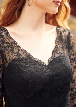 Dramatic Performance Lace Dress -Sway & Shine Fashion Sales Store 206743 BLK 7