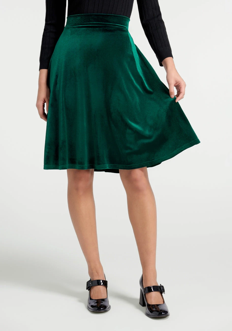 Let's Circle Back Velvet Skirt 2 Let's Circle Back Velvet Skirt - Image 2