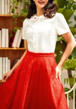 All Around Me Circle Skirt -Sway & Shine Fashion Sales Store 206777 fiery red heart lace 4