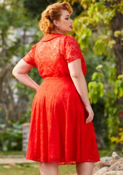 All Around Me Circle Skirt -Sway & Shine Fashion Sales Store 206777 fiery red heart lace 7
