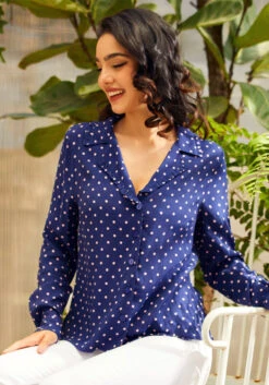 Starlet Power Button-Down Top 14 Starlet Power Button-Down Top -Sway & Shine Fashion Sales Store 206832 dotty or nice 5