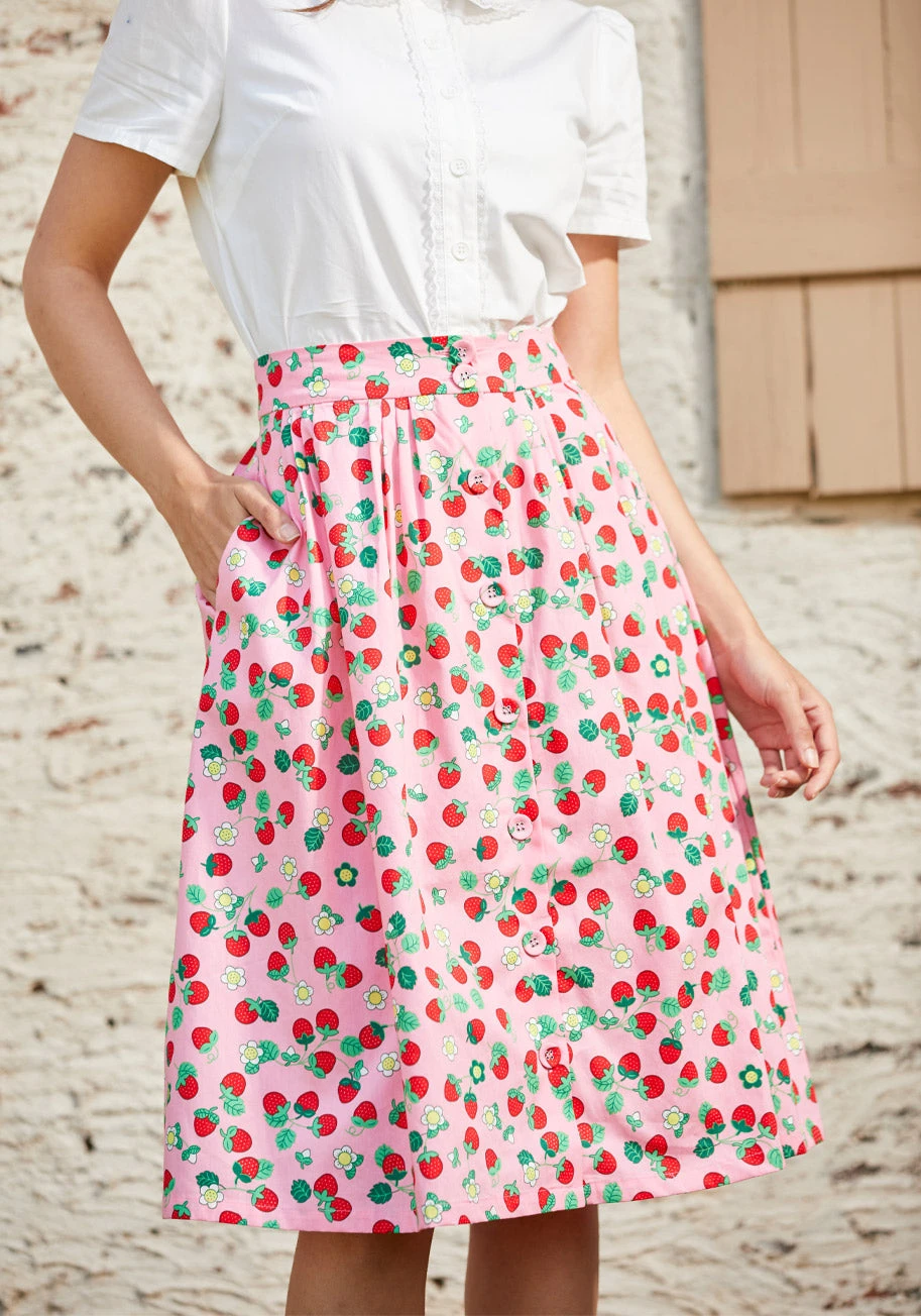 Berries & Blossoms A-Line Skirt 2 Berries & Blossoms A-Line Skirt - Image 2
