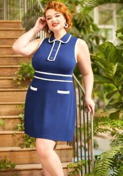 Dreamboat Sleeveless Mini Dress -Sway & Shine Fashion Sales Store 206852 navy 10