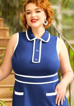 Dreamboat Sleeveless Mini Dress -Sway & Shine Fashion Sales Store 206852 navy 11