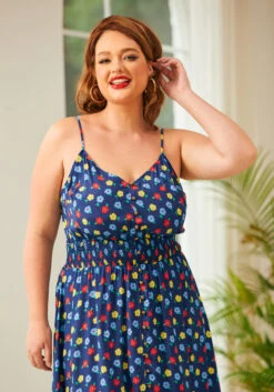 Inspired Anytime Sleeveless Dress -Sway & Shine Fashion Sales Store 207246 NVY PLUS 5