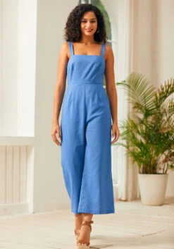 Funky Flare Jumpsuit -Sway & Shine Fashion Sales Store 207316 DENIM BLU 4