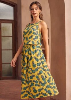 Morning Melody Top -Sway & Shine Fashion Sales Store 207331 PINEAPPLE PRINT 2