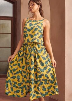 Morning Melody Top -Sway & Shine Fashion Sales Store 207331 PINEAPPLE PRINT 3