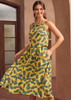 Morning Melody Top -Sway & Shine Fashion Sales Store 207331 PINEAPPLE PRINT 4