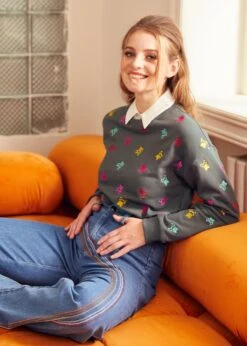 Drive-In Diva Collar Sweatshirt