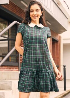 School Days Collared Dress -Sway & Shine Fashion Sales Store 207594 GRN NVYPALID 1