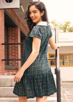 School Days Collared Dress -Sway & Shine Fashion Sales Store 207594 GRN NVYPALID 3