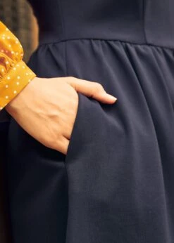 Doo-Wop Daydreamer Contrast Dress -Sway & Shine Fashion Sales Store 207635 NAVandGold 7