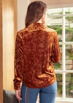 Reveling In The Retro Button Down Shirt -Sway & Shine Fashion Sales Store 207731 Gold 3