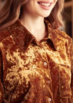 Reveling In The Retro Button Down Shirt -Sway & Shine Fashion Sales Store 207731 Gold 7