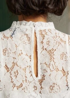 Mad Men Ruffle Mock Neck Blouse 9 Mad Men Ruffle Mock Neck Blouse -Sway & Shine Fashion Sales Store 207744 Ivory 7