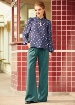 Vintage Vogue Puff Shoulder Blouse 9 Vintage Vogue Puff Shoulder Blouse -Sway & Shine Fashion Sales Store 207748 CAT 1