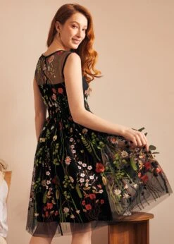 Mystique Mirage Fit & Flare Dress 8 Mystique Mirage Fit & Flare Dress -Sway & Shine Fashion Sales Store 207758 BLKFL 3