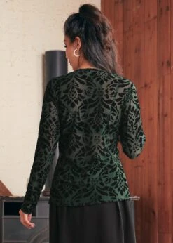 Vintage Vagabond V-Neck Top 7 Vintage Vagabond V-Neck Top -Sway & Shine Fashion Sales Store 207762 Green 3