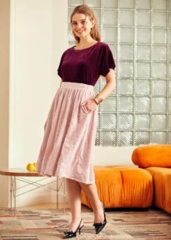 Blush Of Dawn Dirndl Skirt 15 Blush Of Dawn Dirndl Skirt -Sway & Shine Fashion Sales Store 207778 LIGHTPINK 1