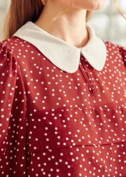 Essence Of Every Era Pan Collar Blouse -Sway & Shine Fashion Sales Store 207785 BURGUNDY 7