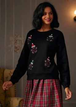 Whimsical Gingerbread Man Sweatshirt 14 Whimsical Gingerbread Man Sweatshirt -Sway & Shine Fashion Sales Store 207800 GINGERBREADMANBLK 2