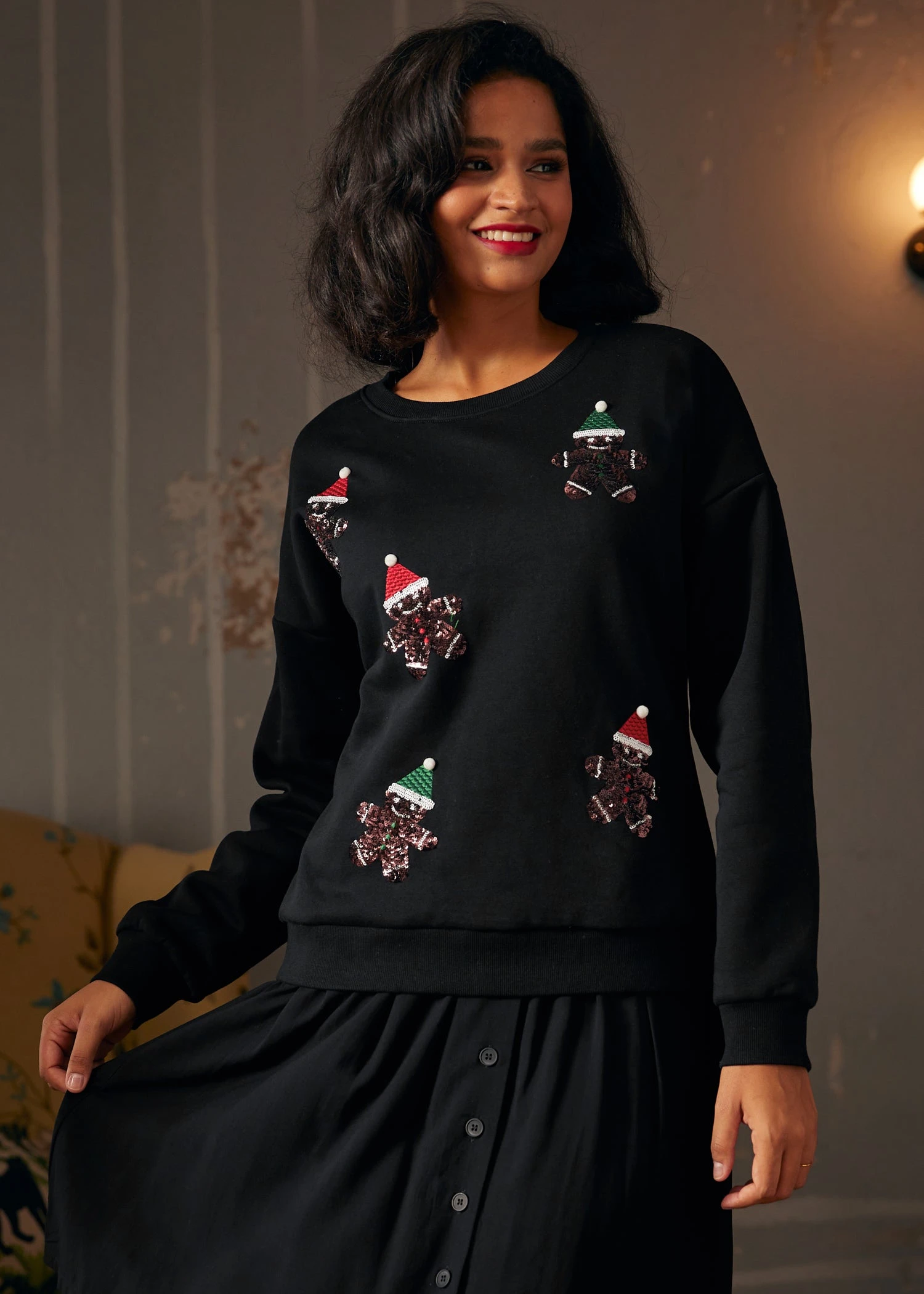 Whimsical Gingerbread Man Sweatshirt 3 Whimsical Gingerbread Man Sweatshirt - Image 3