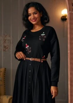 Whimsical Gingerbread Man Sweatshirt 18 Whimsical Gingerbread Man Sweatshirt -Sway & Shine Fashion Sales Store 207800 GINGERBREADMANBLK 6